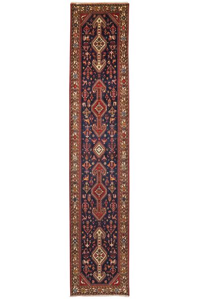  Persian Abadeh Rug 81X395 Black/Dark Red