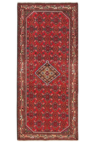  Asadabad Alfombra 81X187 Persa De Lana Rojo Oscuro/Negro Pequeño