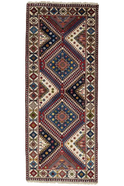 Yalameh Teppich 80X197 Läufer Schwarz/Braun Wolle, Persien/Iran