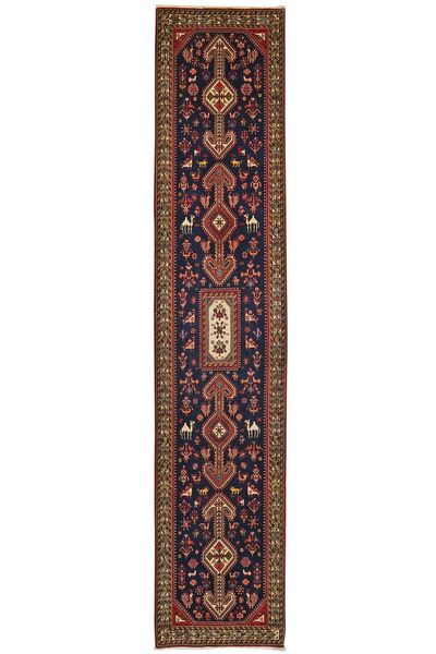  Oriental Abadeh Rug 84X402 Runner
 Black/Dark Red Wool, Persia/Iran