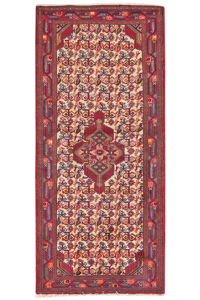  Orientalischer Asadabad Teppich 84X185 Läufer Dunkelrot/Rot Wolle, Persien/Iran