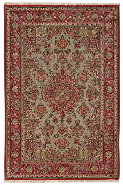 Tappeto Qum Kork/Di Seta 134X203 Marrone/Rosso Scuro (Lana, Persia/Iran)