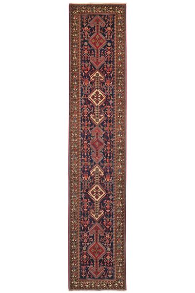 Abadeh Rug Rug 81X395 Runner
 Black/Dark Red Wool, Persia/Iran