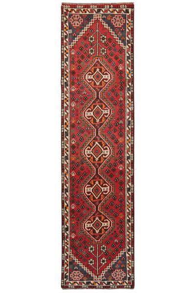  Shiraz Alfombra 75X289 Persa De Lana Rojo Oscuro/Negro Pequeño