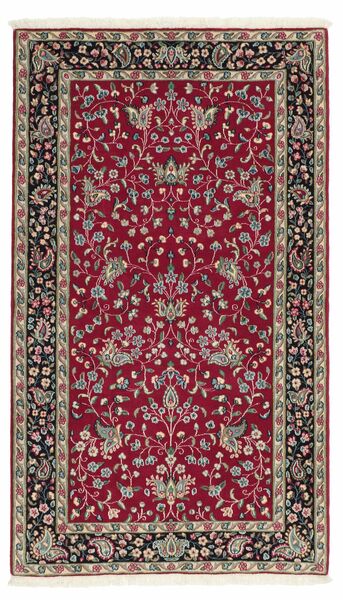 Alfombra Oriental Kerman 88X157 Rojo Oscuro/Negro (Lana, Persia/Irán)