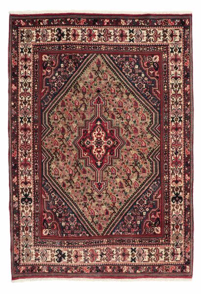  114X160 Hamadan Vloerkleed Zwart/Donkerrood Perzië/Iran