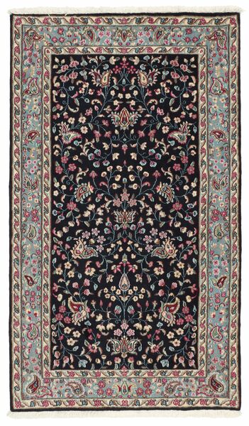 Tappeto Persiano Kirman 90X156 Nero/Marrone (Lana, Persia/Iran)