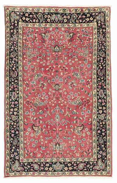 Kerman Teppich 95X150 Dunkelrot/Braun Wolle, Persien/Iran