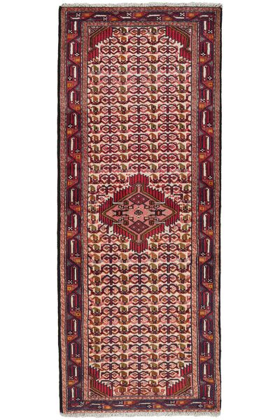 80X199 Asadabad Teppich Orientalischer Läufer Dunkelrot/Schwarz (Wolle, Persien/Iran)