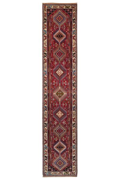 Tappeto Persiano Yalameh 80X394 Passatoie Rosso Scuro/Nero (Lana, Persia/Iran)