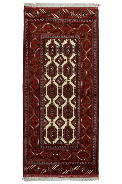 Turkaman Rug 85X187 Black/Dark Red Wool, Persia/Iran