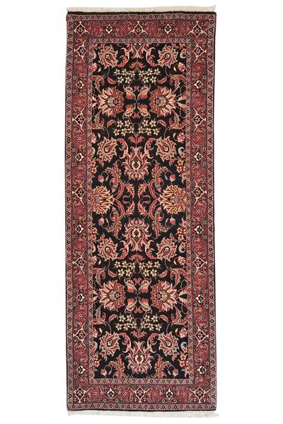 71X192 Alfombra Bidjar Con De Seda Oriental De Pasillo Negro/Rojo Oscuro (Lana, Persia/Irán)