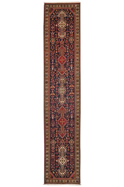 82X399 Abadeh Orientalisk Hallmatta Svart/Mörkröd (Ull, Persien/Iran)