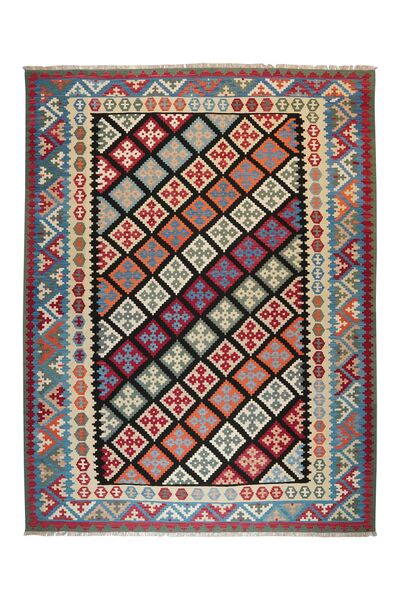 Dywan Kilim Qashqai 262X345 Ciemnoszary/Czarny Duży ( Persja/Iran)