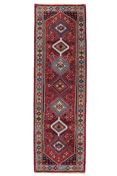  Yalameh Rug 84X290 Persian Wool Black/Dark Red Small