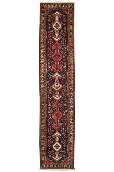 82X382 Abadeh Orientalisk Hallmatta Svart/Mörkröd (Ull, Persien/Iran)