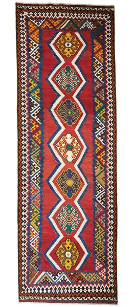  Orientalsk Kilim Vintage Tæppe 134X384Løber Mørkerød/Sort Uld, Persien/Iran