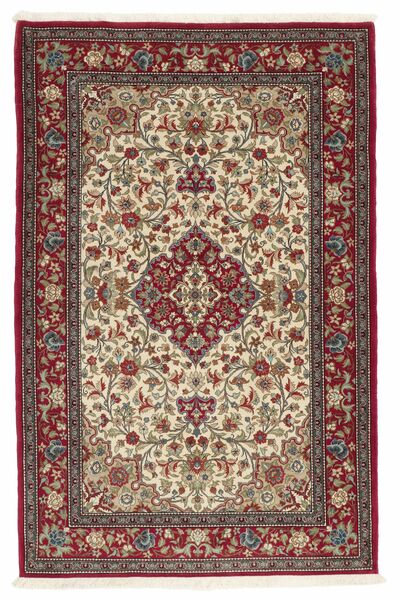 Alfombra Qum Kork/De Seda 105X162 Marrón/Rojo Oscuro (Lana, Persia/Irán)