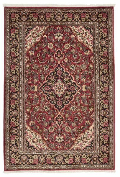 Alfombra Qum Kork/De Seda 106X155 Marrón/Negro (Lana, Persia/Irán)