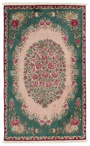 Alfombra Oriental Kerman 90X150 Marrón/Negro (Lana, Persia/Irán)