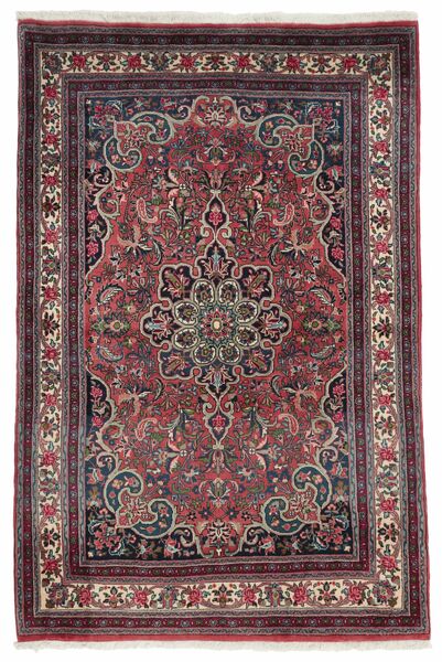 107X167 Bidjar Teppich Orientalischer Schwarz/Dunkelrot (Wolle, Persien/Iran)