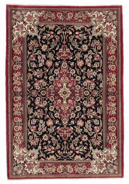  Persian Qum Kork/Silk Rug 100X148 Black/Dark Red (Wool, Persia/Iran)