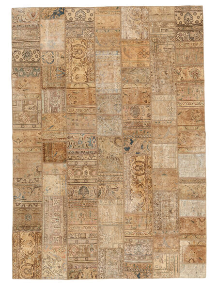 Tappeto Persiano Patchwork 253X357 Marrone/Arancione Grandi (Lana, Persia/Iran)