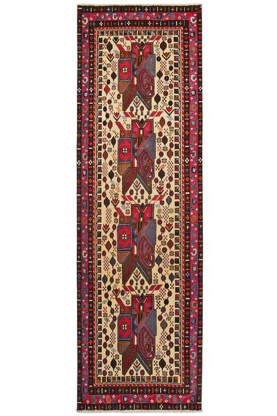  Persian Afshar Rug 88X282 Runner
 Black/Dark Red (Wool, Persia/Iran)