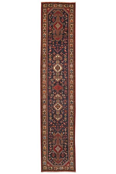 82X396 Abadeh Teppich Orientalischer Läufer Schwarz/Dunkelrot (Wolle, Persien/Iran)