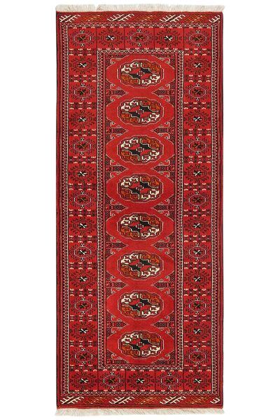  Turkaman Alfombra 83X194 Persa De Lana Rojo Oscuro/Negro Pequeño