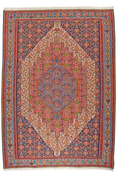 Dywan Kilim Senneh 207X286 Ciemnoczerwony/Brunatny (Wełna, Persja/Iran)