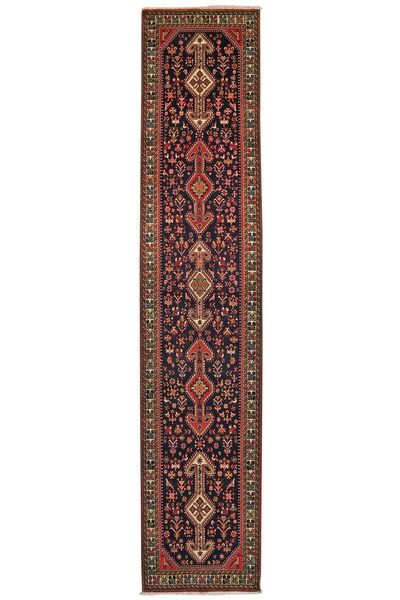 Alfombra Oriental Abadeh 86X405 De Pasillo Negro/Rojo Oscuro (Lana, Persia/Irán)