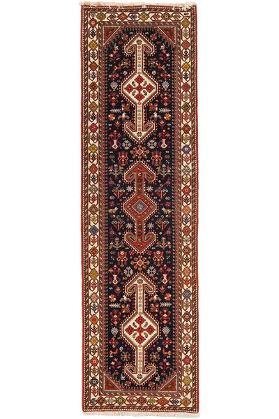  Oriental Abadeh Rug 80X294 Runner
 Black/Dark Red Wool, Persia/Iran