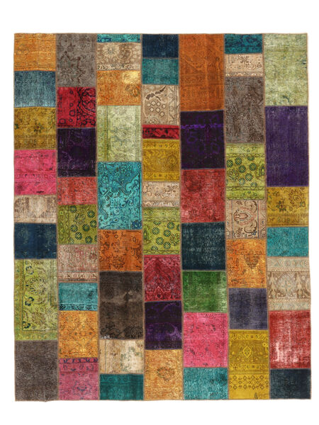 Patchwork Rug 254X313 Brown/Black Large Wool, Persia/Iran Carpetvista