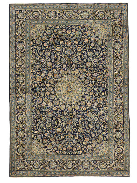 Tapete Kashan Fine 292X414 Preto/Amarelo Escuro Grande (Lã, Pérsia/Irão)