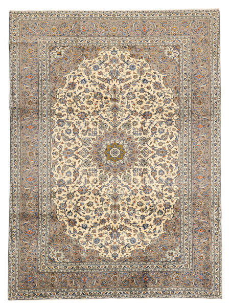  Kashan Fine 252X350 Perzsa Gyapjúszőnyeg Barna/Bézs Nagy Carpetvista