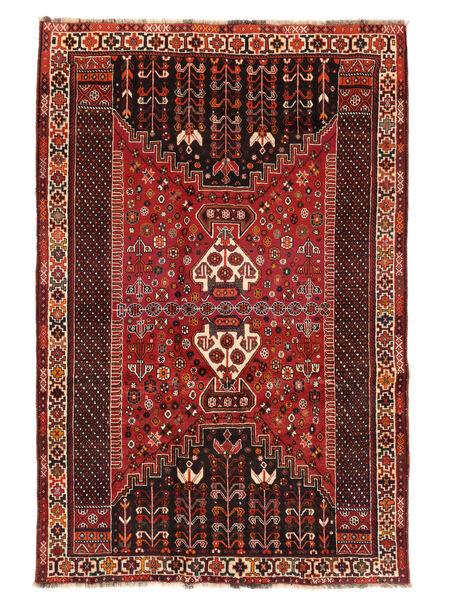 174X259 Tappeto Ghashghai Fine Orientale Nero/Rosso Scuro (Lana, Persia/Iran) Carpetvista