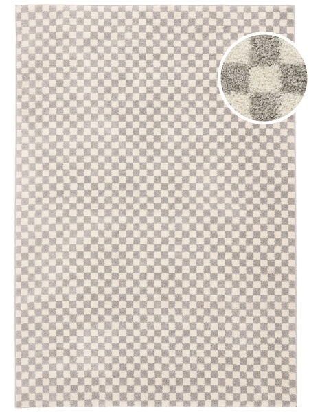  160X230 Lavable Scandina Alfombra - Gris Claro/Blanco