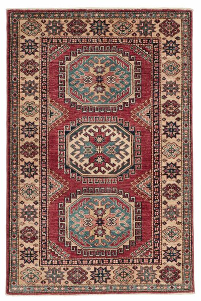 98X149 Tapete Oriental Kazak Vermelho Escuro/Castanho (Lã, Afeganistão)