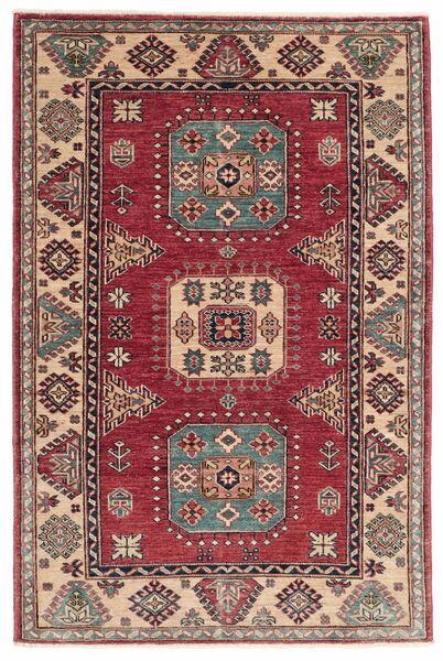 102X154 Alfombra Kazak Oriental Rojo Oscuro/Marrón (Lana, Afganistán)