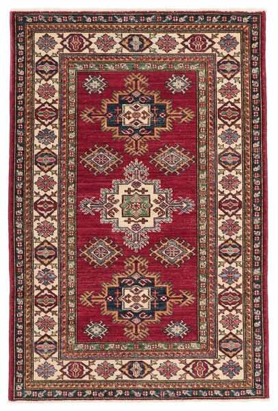 Kazak Teppich 97X148 Dunkelrot/Schwarz Wolle, Afghanistan