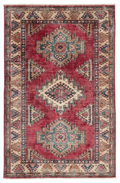  95X147 Kazak Teppich Braun/Dunkelrot Afghanistan