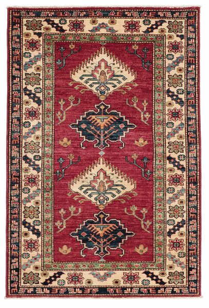  Oosters Kazak Vloerkleed 102X152 Donkerrood/Zwart Wol, Afghanistan