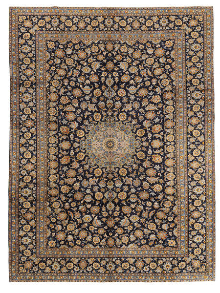 Tapete Oriental Kashan Patina 310X420 Castanho/Preto Grande (Lã, Pérsia/Irão)