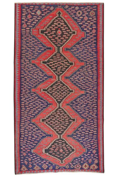  Itämainen Kilim Senneh Matot Matto 163X312 Tummanpunainen/Musta Villa, Persia/Iran