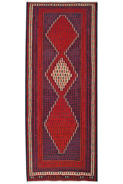  Kilim Senneh Dywan 129X317 Perski Wełniany Ciemnoczerwony/Czarny Mały