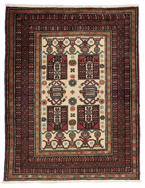  Orientalsk Ardebil Teppe 110X141 Svart/Brun Ull, Persia/Iran