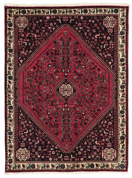  Abadeh Alfombra 108X144 Persa De Lana Negro/Rojo Oscuro Pequeño