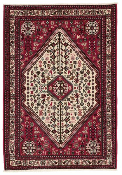  Persischer Abadeh Teppich 108X156 Schwarz/Dunkelrot (Wolle, Persien/Iran)