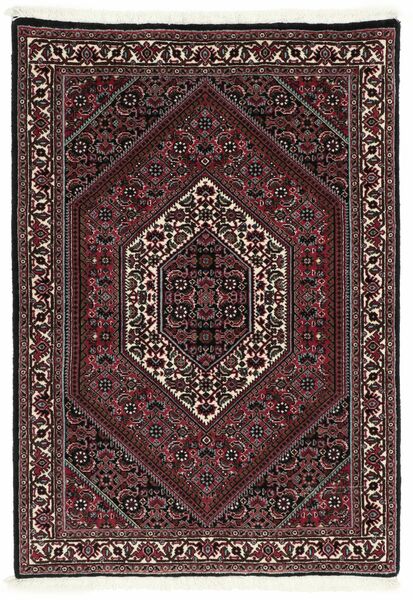  Perzisch Bidjar Met Zijde Vloerkleed 73X104 Zwart/Bruin (Wol, Perzië/Iran)